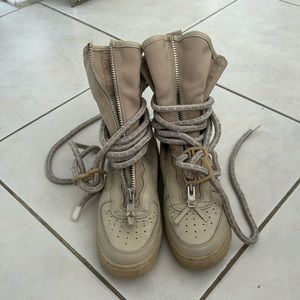 Beige Nike air forces high top